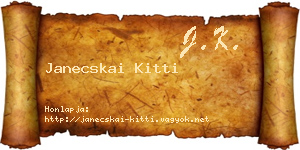 Janecskai Kitti névjegykártya